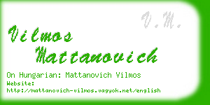 vilmos mattanovich business card